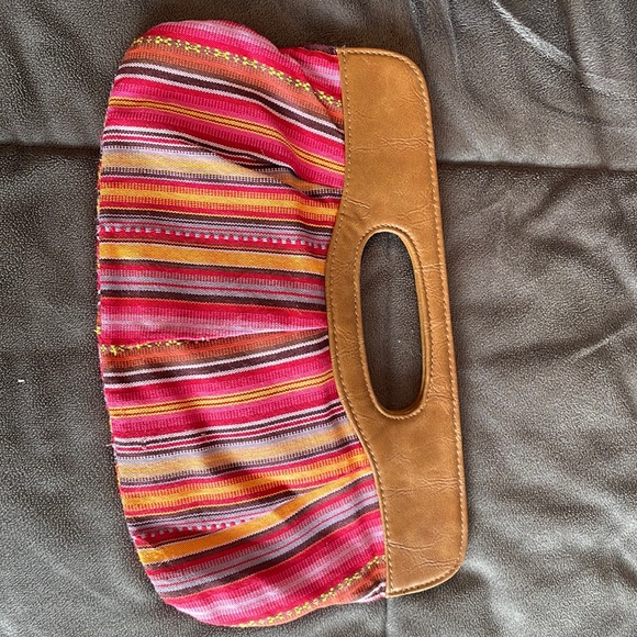 Express Handbags - Express clutch multicolor brown handle no stains